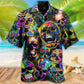 Skull Hawaiian Shirt With Detailed Graphic For Tropical Travel Beach Gatherings And Comfortable