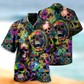 Skull Hawaiian Shirt With All Over Print For Tropical Travel Beach Gatherings And Comfortable