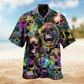 Gothic Skull Hawaiian Shirt For Tropical Holidays, Outdoor Gatherings, And Everyday Comfort