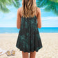 Skull Smoke Green V-Neck Sleeveless Cami Dress For Weekend Parties And Distinctive Outfits
