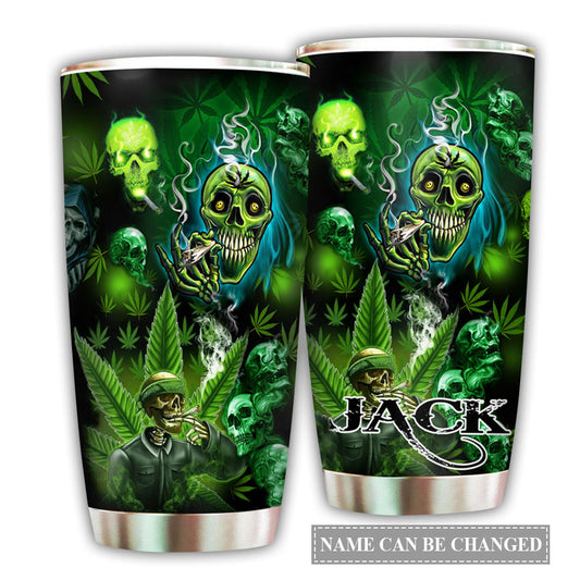 Skull High Green Personalized 20 Oz Tumbler For Coffee Travel And Daily Drinks