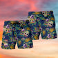 Tropical Leaf Skull Beach Shorts Pattern Detail For Tropical Escapes And Weekend Casual Style
