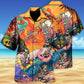 Colorful Skull Wave Hawaiian Shirt Design View For Resort Travel And Thoughtful Gifting