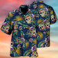 Creative Floral Skull Contrast Hawaiian Shirt For Beach Days, Summer Outings, And Thoughtful Gift Giving