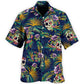 Creative Floral Skull Contrast Hawaiian Shirt For Beach Days, Summer Outings, And Thoughtful Gift Giving
