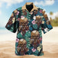 Vintage Skull Hawaiian Shirt For Summer Road Trip, Tropical Holiday, And Coastal Casual Wear