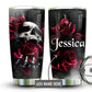 Skull Rose Personalized 20 Oz Tumbler For Coffee Travel And Daily Drinks