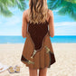 Sugar Skull Sunflower Leather V-Neck Sleeveless Cami Dress For Travel And Expressive Warm Weather Fashion