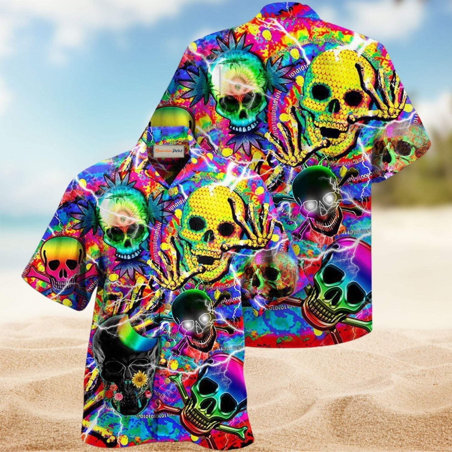 Skull Sweet Hawaiian Shirt For Tropical Holidays, Outdoor Gatherings, And Everyday Comfort