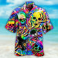 Skull Hawaiian Shirt With Detailed Graphic For Resort Getaways Summer Adventures And Casual Gifting