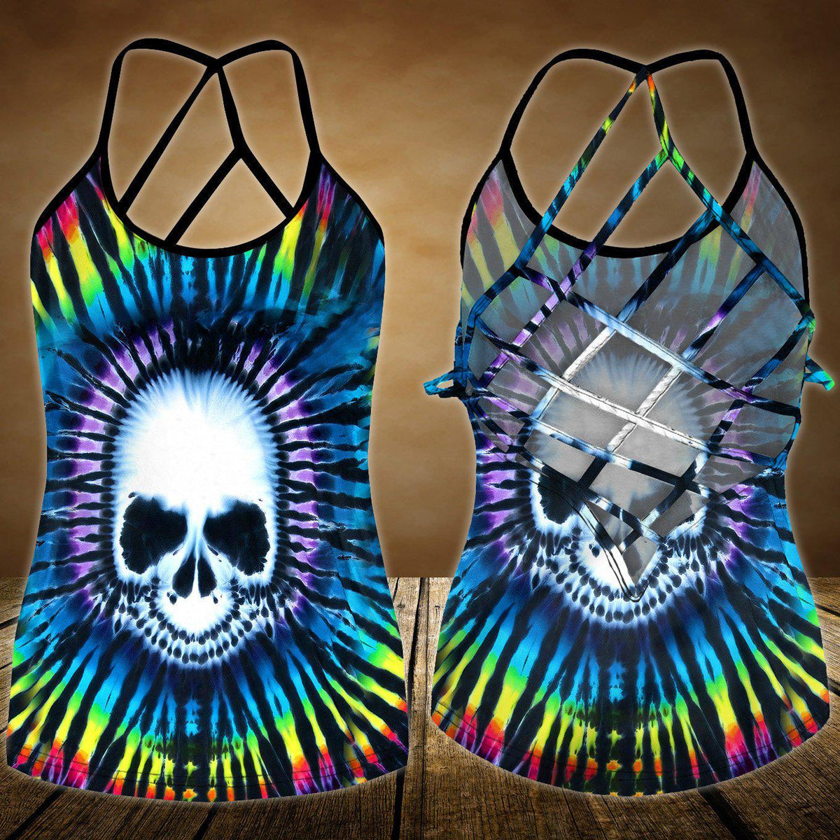 Skull Lady Hollow Tank Top For Workouts Festivals And Bold Style