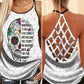 Skull Lady Hollow Tank Top For Studio Workouts And Confident Outfits