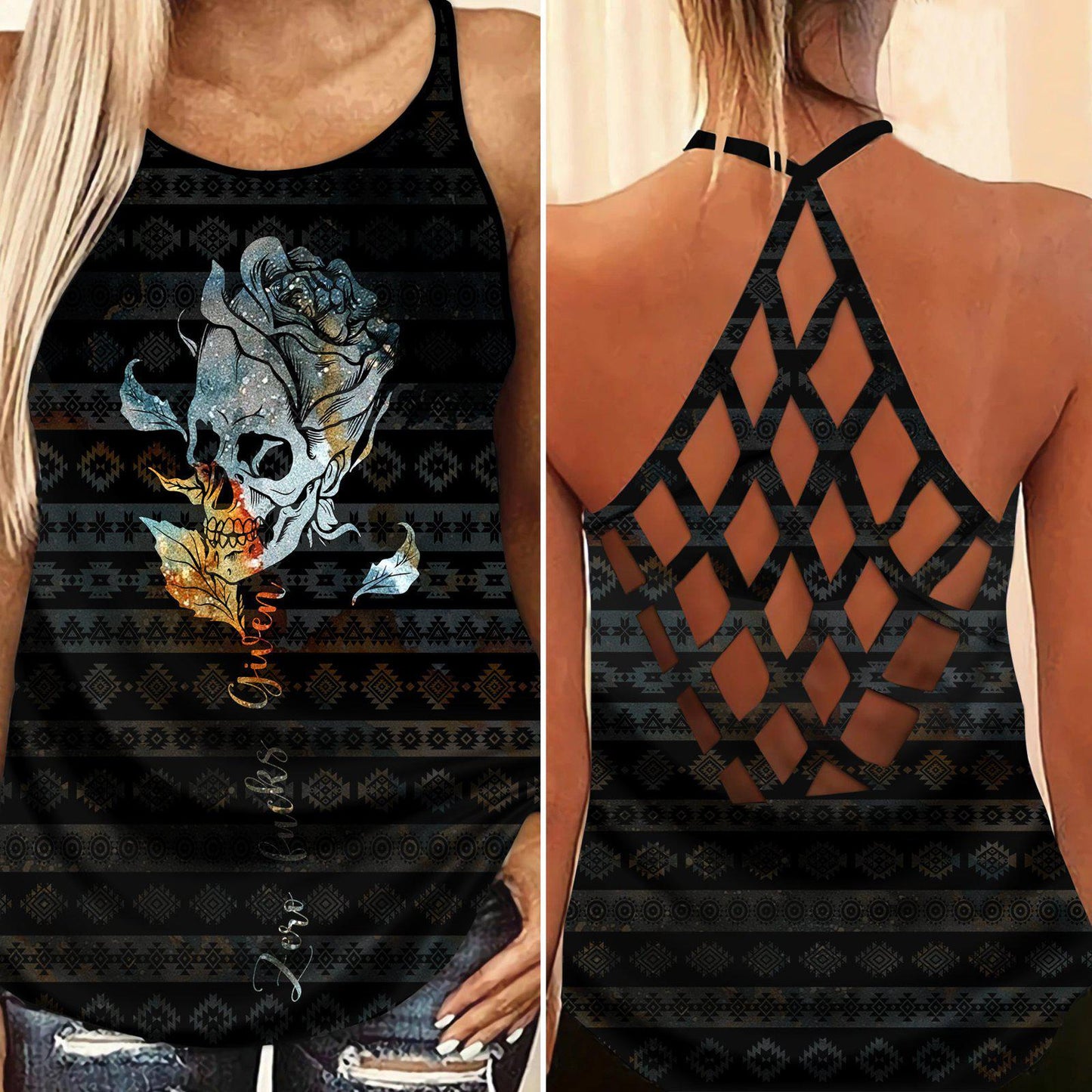 Skull Lady Hollow Tank Top For Active Lifestyles And Daily Comfort