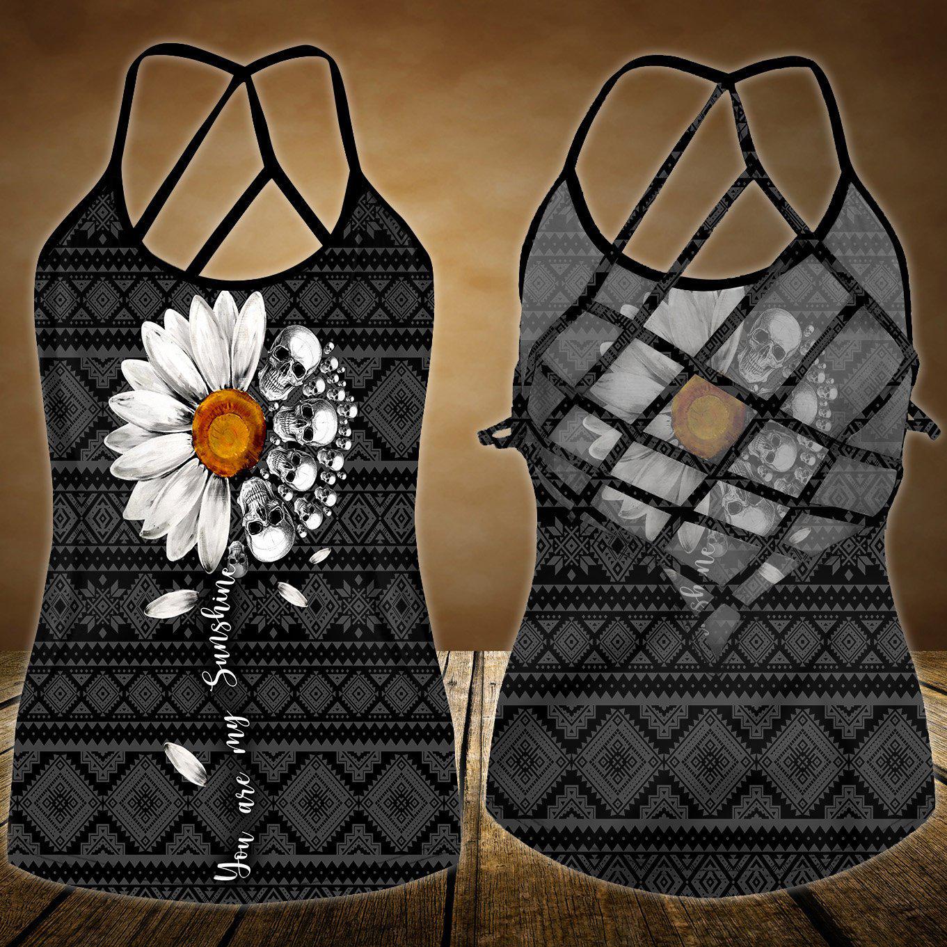Skull Lady Hollow Tank Top For Workouts And Thoughtful Gifting