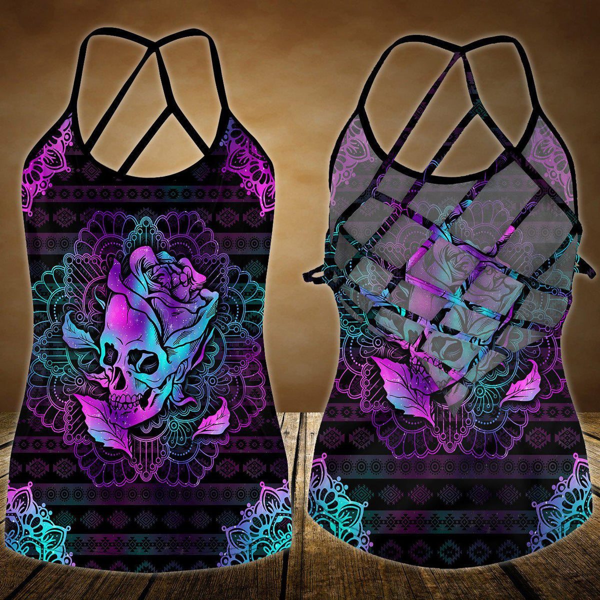 Skull Lady Hollow Tank Top For Fitness Days And Bold Weekend Wear