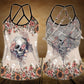Skull Lady Hollow Tank Top For Festival Nights And Vacation Wear