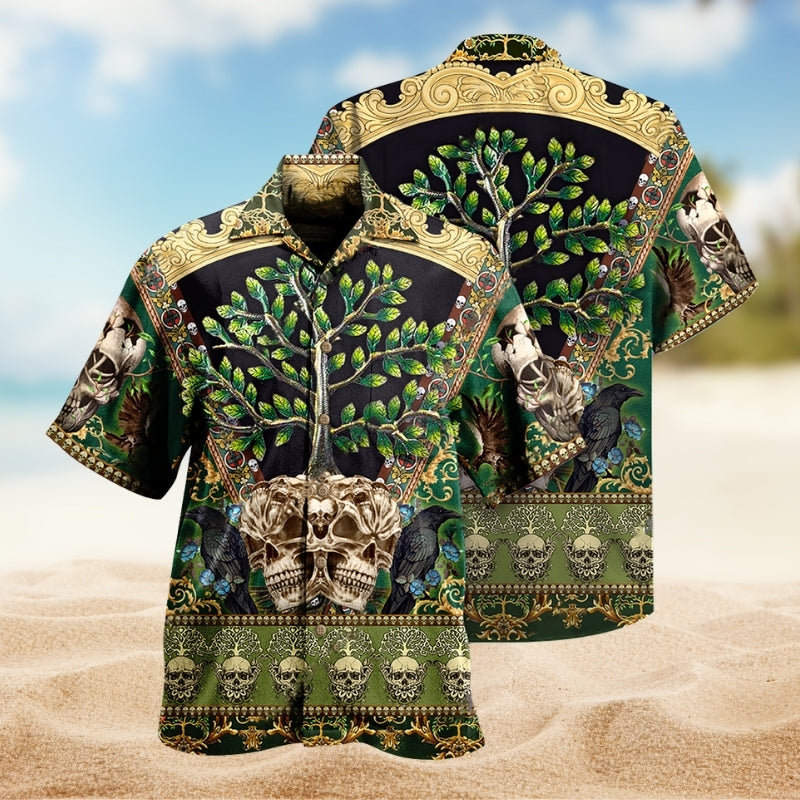 Funny Barbecue Food Meat Grill Hawaiian Shirt Detailed Pattern View For Beach Days