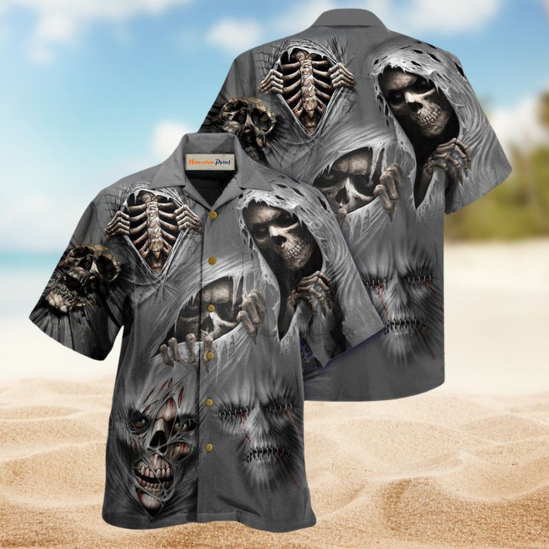 Skull Scares Excites Hawaiian Shirt For Tropical Holidays, Outdoor Gatherings, And Everyday Comfort