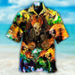 Skull And Bat Hawaiian Shirt With Detailed Graphic For Tropical Escapes Resort Wear And Outdoor Celebrations