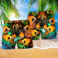 Bat Wing Skull Fire Beach Shorts Pattern Detail For Island Trips And Travel Ready Comfort
