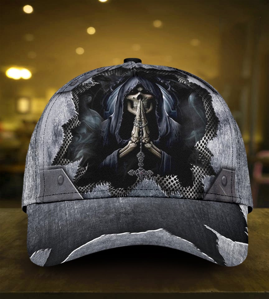 Skull With Cross Dark Faith Classic Cap For Weekend Travel Outdoor Events And Casual Outfits