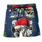 Skull Santa Hat Christmas Tree Beach Shorts Print Detail For Thoughtful Gift Giving