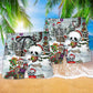 Christmas Skull Snow Holiday Beach Shorts Pattern Detail For Summer Adventures And Weekend Casual Style
