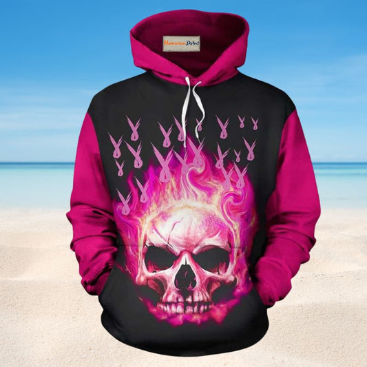 Skull Breast Cancer Awareness Hoodie For Awareness Events Everyday Support And Thoughtful Gifting