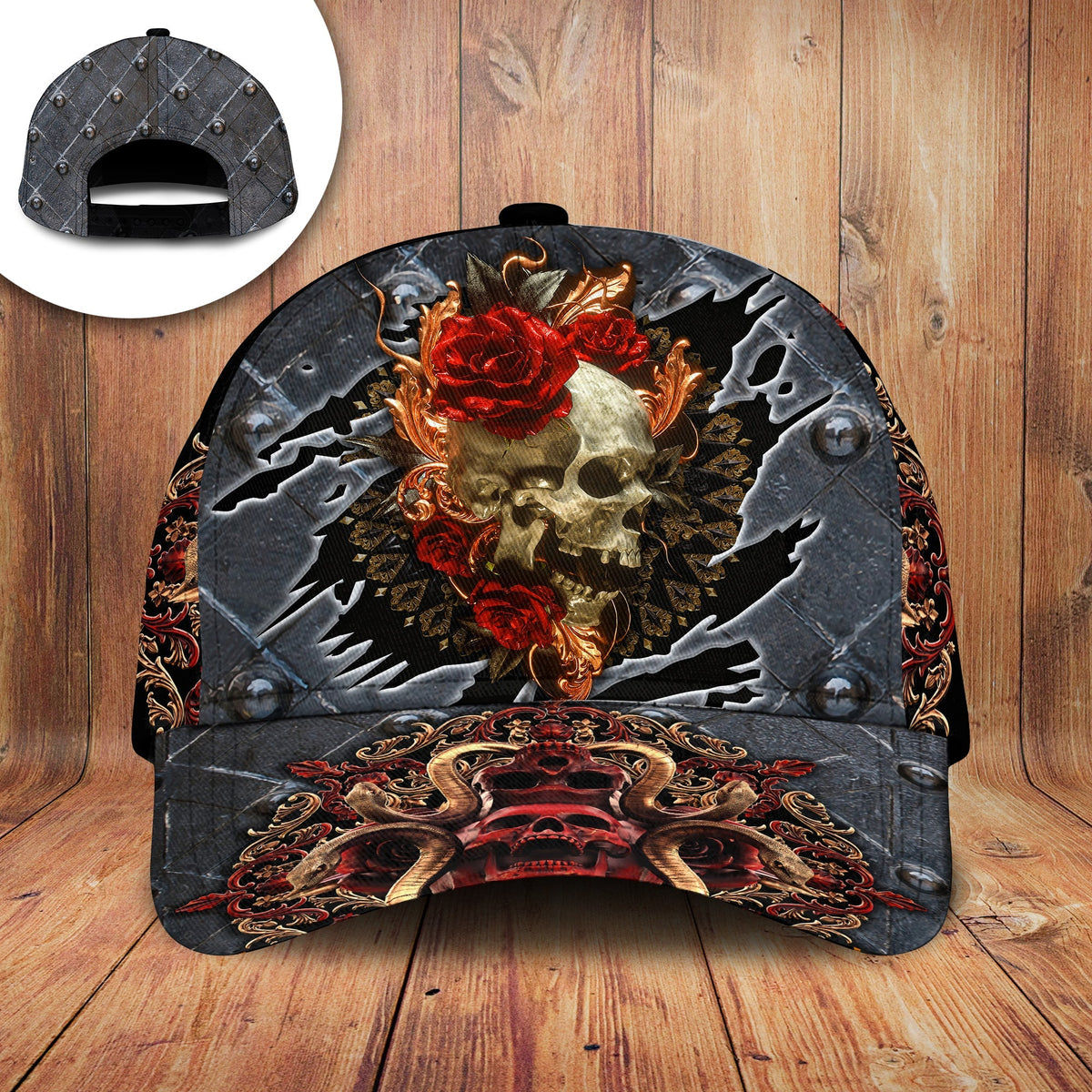 Skull Rose Classic Cap For Comfortable Casual Wear Holidays And Outdoor Trips