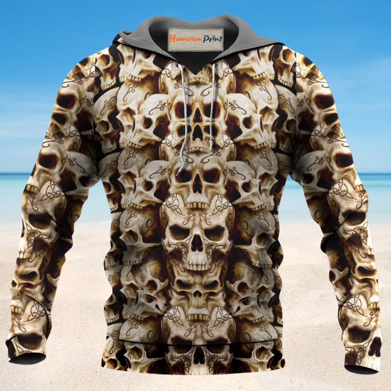 Dark Skull Inner Thoughts Hoodie For Dark Themed Outfits Outdoor Trips And Casual Comfort