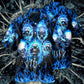 Blue Skull Hawaiian Shirt With Detailed Graphic For Resort Travel Summer Outings And Casual Gatherings