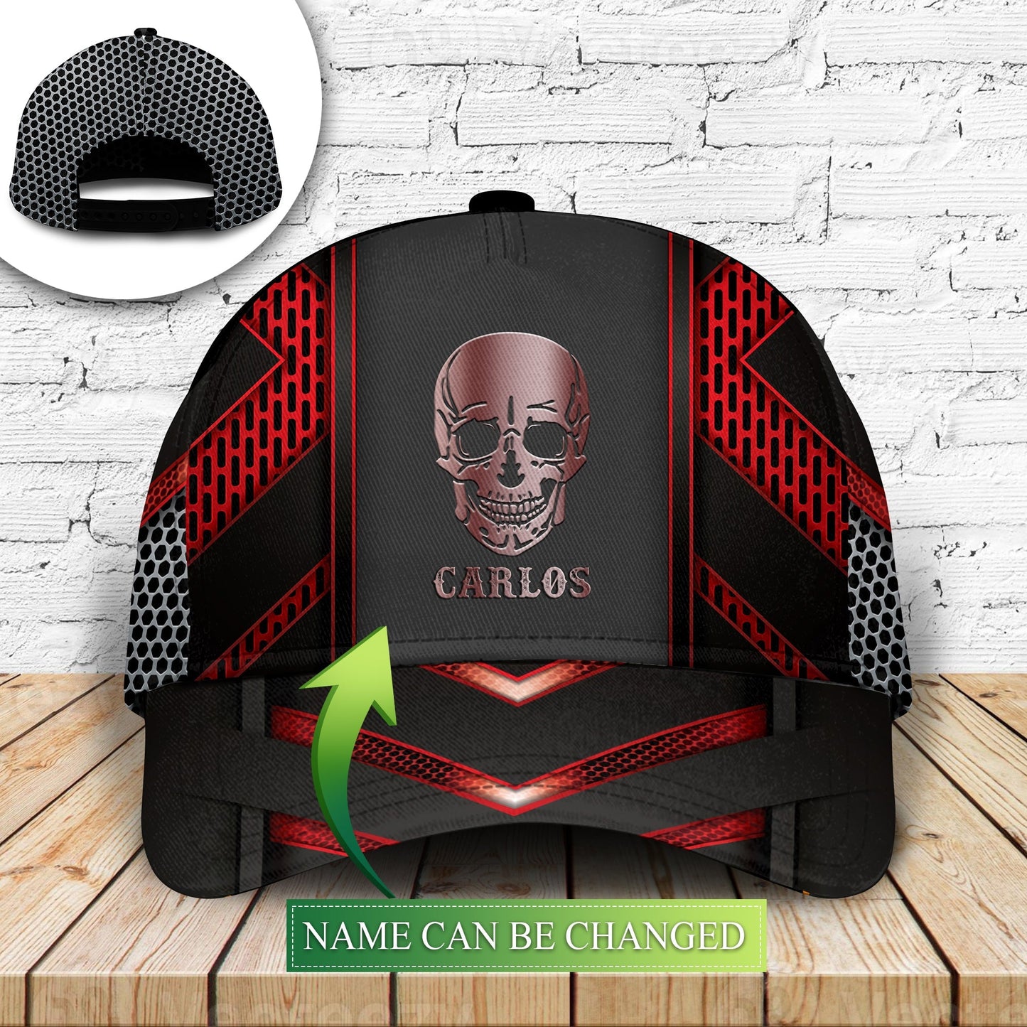Skull Silver Red Black Personalized Classic Cap For Travel Holidays Parties And Relaxed Casual Styling