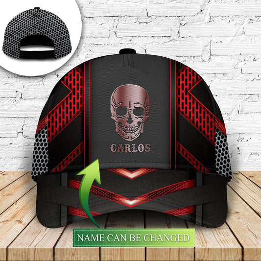 Skull Silver Red Black Personalized Classic Cap For Travel Holidays Parties And Relaxed Casual Styling