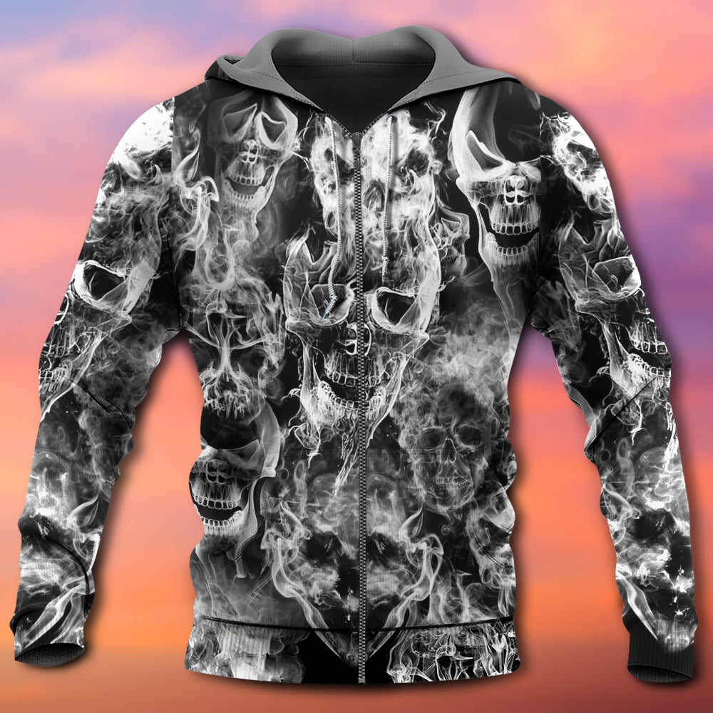 Dark Skull Smoke Life Hoodie For Alternative Outfits Travel And Distinctive Casual Wear