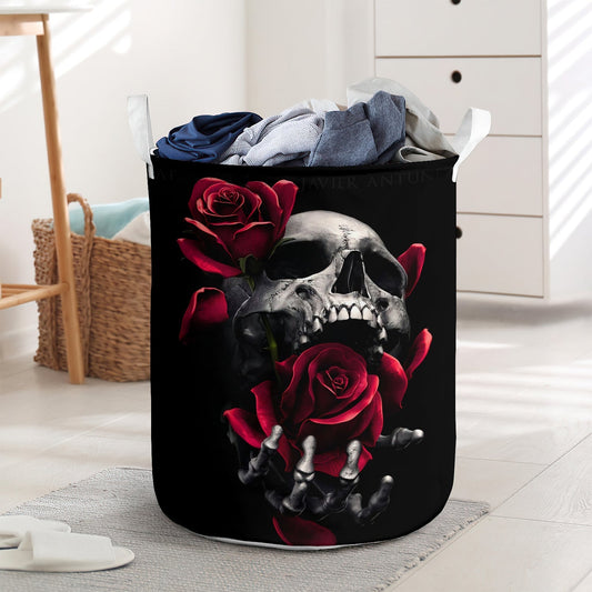 Skull And Rose To Together Laundry Basket For Bathroom Bedroom Storage