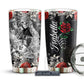 Skull Couple Love With Rose Personalized 20 Oz Tumbler For Coffee Travel And Daily Drinks