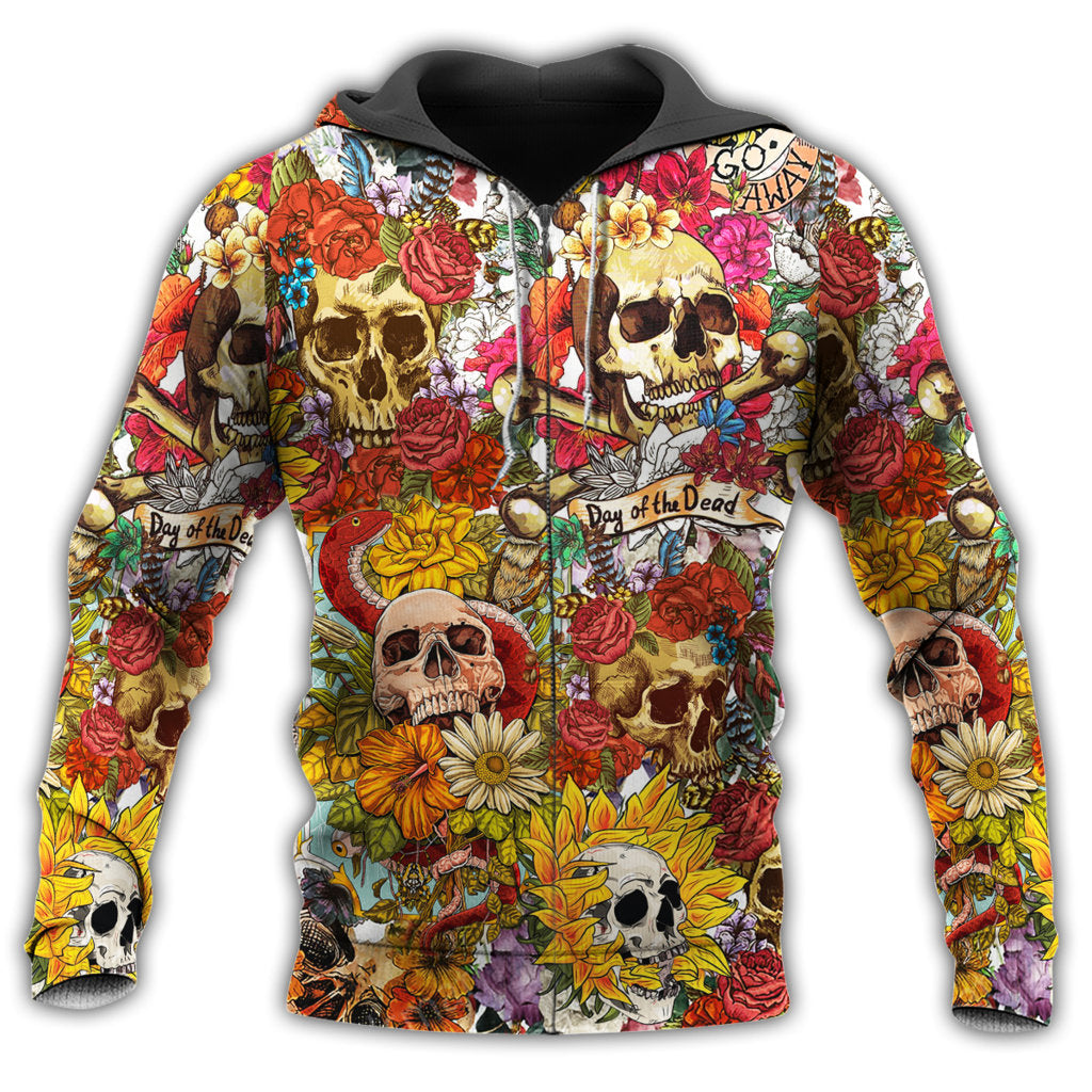 Floral Day Dead Skull Hoodie For Dark Artwork Streetwear And Relaxed Everyday Outfits