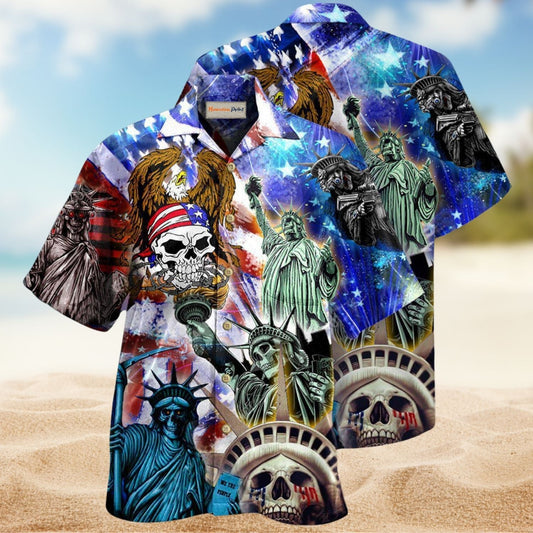 Skulls Country Hawaiian Shirt For Coastal Travel, Casual Events, And Comfortable Summer Wear
