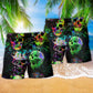 Skull Green Color Splash So Much Colorful Beach Shorts For Weekend Adventures And Comfort