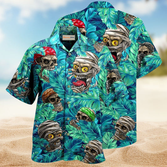 Skulls Hide Seek Hawaiian Shirt For Summer Vacation, Beach Travel, And Casual Wear