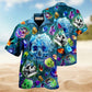 Magical Skulls Crystal Hawaiian Shirt For Resort Trips, Coastal Parties, And Warm Weather Style