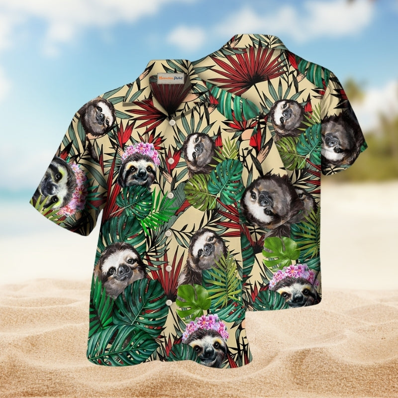 Sloth Amazing Life Hawaiian Shirt For Island Vacations Warm Weather Events And Relaxed Everyday Style