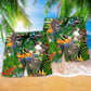 Sloth Tropical Summer Beach Shorts Pattern Detail For Weekend Travel And Easygoing Coastal Style