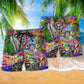 Sloth Love Animals Life Style Hawaiian Print Beach Shorts For Animal Lover Vacation Wear