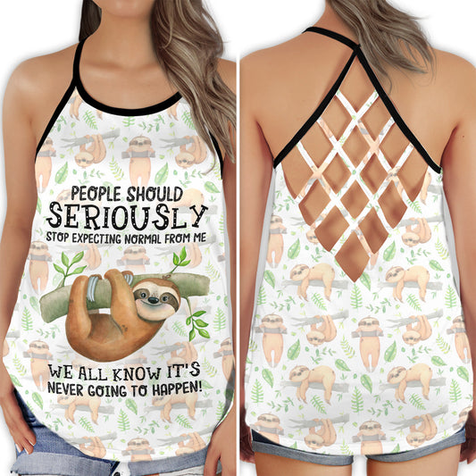 Sloth My Spirit Animal Chill Funny Lazy Mood Hollow Tank Top For Yoga Workouts And Festival Wear