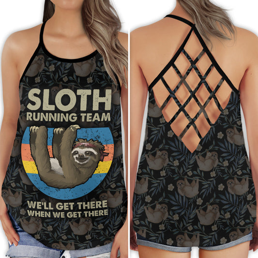 Sloth Running Team Hollow Tank Top For Yoga Workouts And Casual Wear