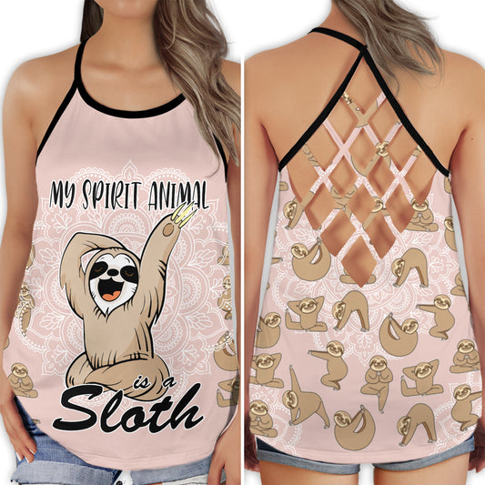 Funny Sloth Chill Humor Hollow Tank Top For Yoga Workouts And Casual Wear