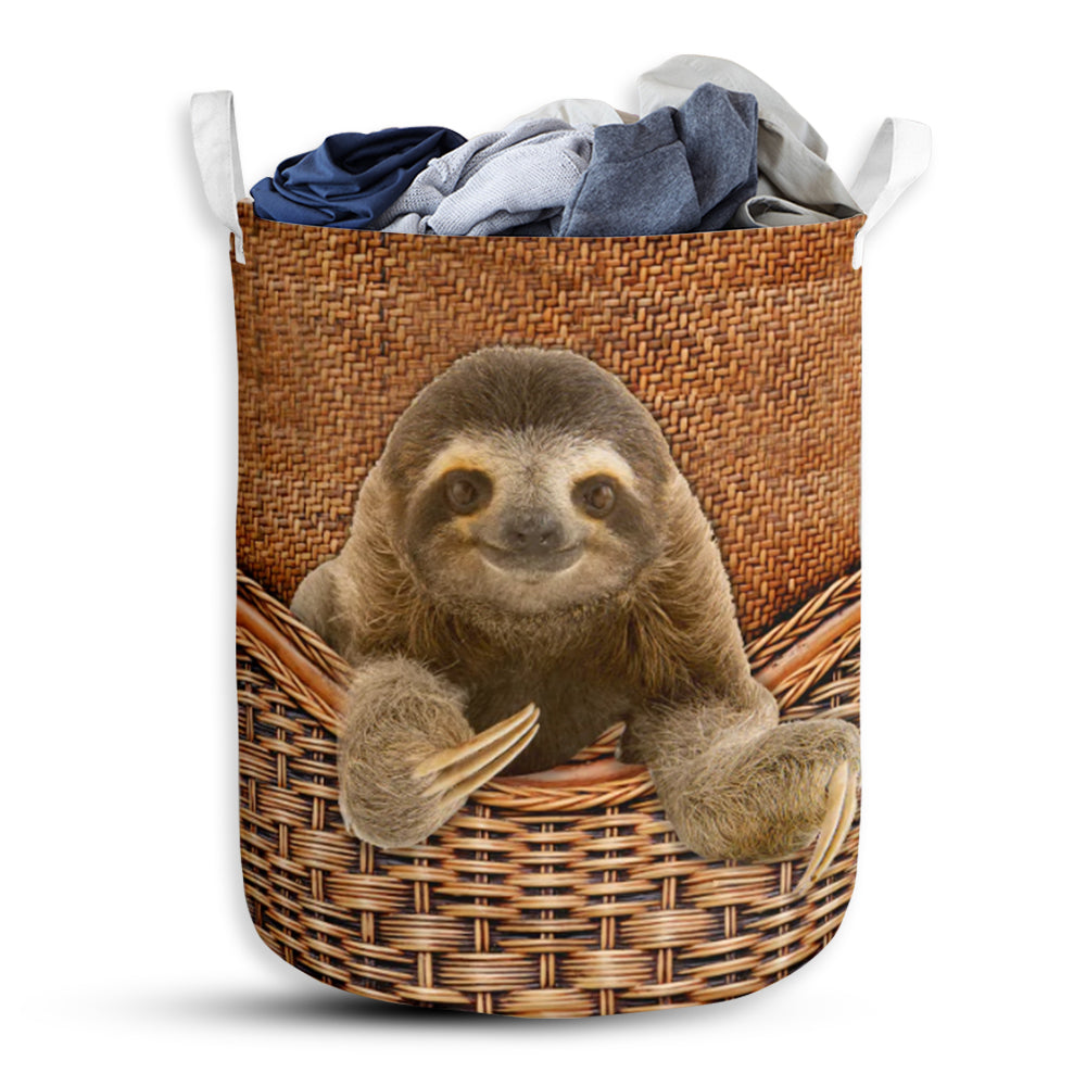 Sloth Rattan Texture Style Laundry Basket For Bathroom Bedroom Storage