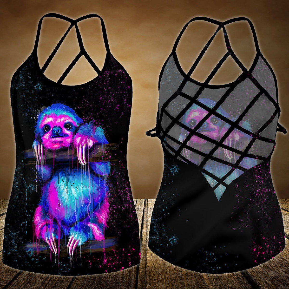 Sloth My Spirit Hollow Tank Top For Meditation Practice And Festivals