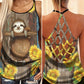 Sloth My Spirit Hollow Tank Top For Yoga Sessions And Summer Outings